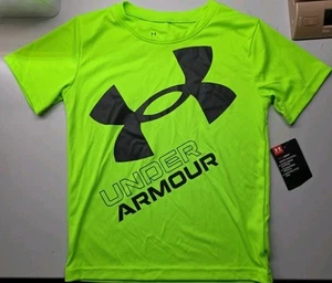 Under Armour Youth T Shirt Volt Green Black Size 6 NWT - Picture 1 of 6