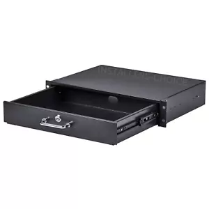 2U Server Rack Drawer 19" Locking Network Cabinet Case, Steel, 22lbs Capacity - Picture 1 of 5