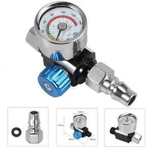 1/4" Spray Gun Air Pressure Regulator Air Regulator Gauge Paint Gun Filter Tool - Picture 1 of 11