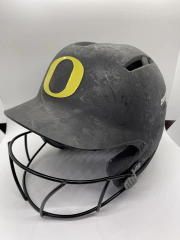 Oregon DUCKS Softball TEAM ISSUED DeMarini Black O GAME USED BATTING HELMET Cover