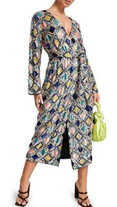 ASOS EDITION size 6 diamond belted wrap midi dress in sequin $275 - Picture 1 of 8