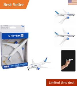 Auténtico avión de juguete fundido a presión de United Airlines con ruedas rodantes para niños - Imagen 1 de 9