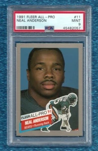 1991 FLEER ALL-PRO #11 NEAL ANDERSON PSA 9 MINT POP 2 CHICAGO BEARS - Bild 1 von 1