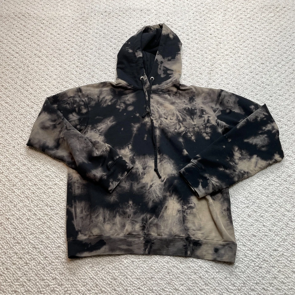 Moletom com capuz Boohoo feminino 2 preto cinza tingido com capuz cordão pulôver - Imagem 1 de 4