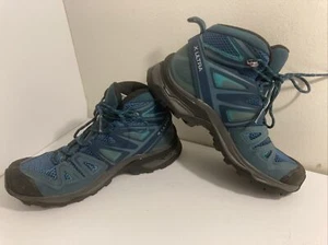 Salomon X Ultra Mid 3 Aero Trail Hiking Shoes Boots Blue Women's Size 6 US - Picture 1 of 11