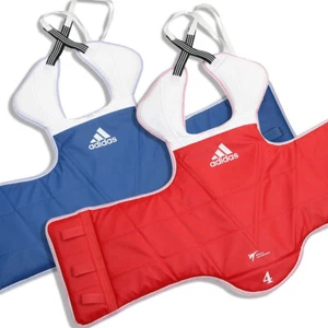 Juego de protectores de pecho Adidas TaekwonDo rojo + azul con protectores TKD aprobados por WT - Imagen 1 de 7