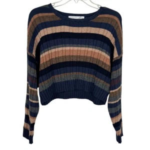 Altar'd State Cropped gestreifter Pullover blau schwarz grau beige Damen Gr. SM - Bild 1 von 8