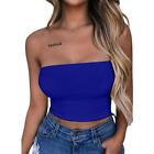 Fr Women Strapless Crop Top Padded Tube Top Seamless Solid Wrapped Underwear