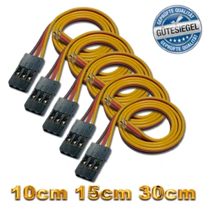 JR Graupner Servokabel 10cm 20cm 30cm 50cm Servo Kabel Stecker Goldkontakt 26AWG - Bild 1 von 16