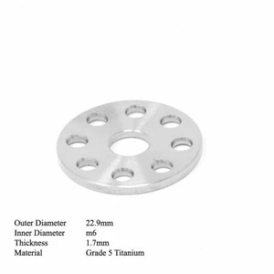 M6 Titanium Washer Drilled 23mm Ti Honda Yamaha Kawasaki Suzuki YZF CRF KXF Pack - Picture 1 of 6