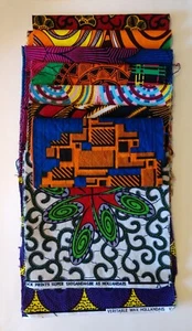 African Fabric Set of 9 Strips 34-44in long x 10-12in wide - Picture 1 of 1