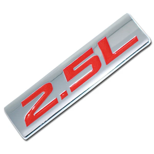 CHROME/REDMETAL 2.5L ENGINE RACE MOTOR SWAP EMBLEM BADGE FOR TRUNK HOOD DOOR - Image 1 of 1