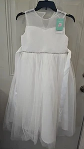 Neu mit Etikett weiß Spitze Blumenmädchen Kleid Mädchen Kommunion Größe 10 - Bild 1 von 9