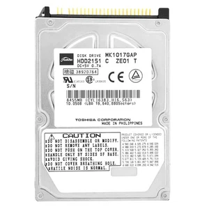 Disque Dur Toshiba MK1017GAP 10GB 4200RPM 1MB Cachette Ata 2,5 " Pouces - Photo 1/5