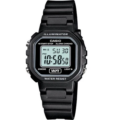 Casio LA20WH-1A, Reloj Cronógrafo, Correa Resina Negra, Alarma, Iluminador Foto 1 de 2