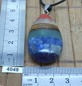 Pendentif de QUALITE 7 CHAKRAS (pierres authentiques) + cordon reglable collier - Bild 1 von 4