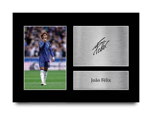 Imagen autógrafa impresa idea de regalo enmarcada Joao Felix Chelsea para fanático del fútbol - Imagen 1 de 17