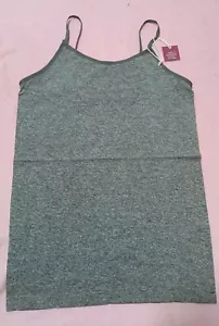 Poof anthrazitgraues Spaghettiträger Cami Tank Top Bluse Shirt Damen S/M neu mit Etikett - Bild 1 von 3