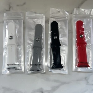 (4) Apple Watch Strap Band iWatch Series Ultra 9,8,7 40/45/49mm SILICONE SPORT - Picture 1 of 9