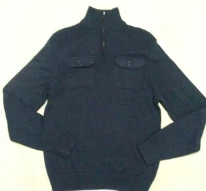 Suéter tejido azul Northwest Territory para hombre cuarto cremallera con bolsillos nuevo con etiquetas tallas S,M - Imagen 1 de 4