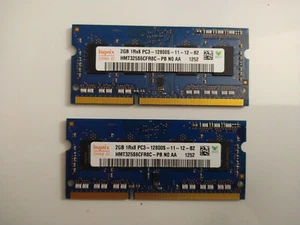 Hynix 4GB (2X2GB) 1Rx8 PC3-12800S  Laptop RAM Memory HMT325S6CFR8C-PB TESTED - Picture 1 of 1