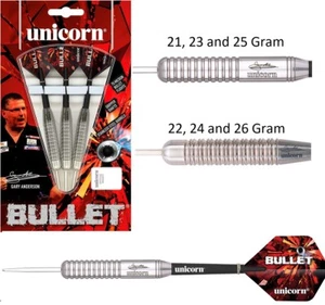 Gary Anderson Bullet - Stainless Steel - Steel Tip Darts by Unicorn - 21g to 26g - Picture 1 of 1