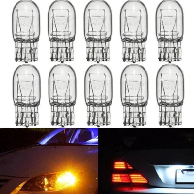 10x T20 7443 W21/5W R580 Clear Glass DRL Turn Signal Stop Brake Light Tail Bulbs - Image 1 of 4