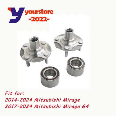 Conjunto de 2 juegos de cojinetes de cubo de rueda delantera aptos para Mitsubishi Mirage G4 17-24 Foto 1 de 4