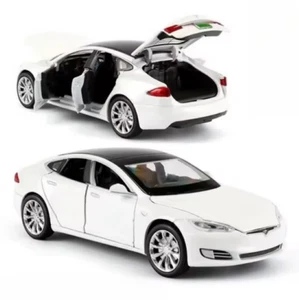 1/32 Tesla Model S 100D Car Model Diecast Alloy Metal Miniature New White - Picture 1 of 2