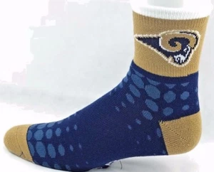 Calcetines de fútbol americano azul marino y dorado con puntos descoloridos con agarre inferior - Imagen 1 de 2