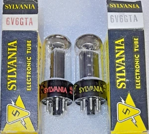 Pair 6V6GTA Sylvania NOS (one missing top flap) Vacuum Tubes, TV-7D Tested 103%+ - Picture 1 of 3