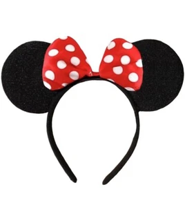 Minnie Mouse Ears -  Red polka dot Bow Minnie Ears  / Disney Party / Disney Ears - Picture 1 of 3