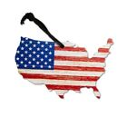  American Flag Christmas Ornament, Red White and Blue Wood Ornament Lower 48