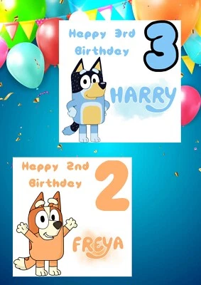 Personalised Blue Birthday Card Son Daughter Niece Nephew Cousin Blue