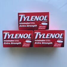 Tylenol Extra Strength Acetaminophen for Adult 500mg 225 Count EXP04/27 3 Pack
