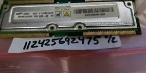  512MB  PC800-40 800 40  ECC RDRAM RIMM 184PIN  DUAL RANK  ECC UNBUFFERED 32X8  - Picture 1 of 1