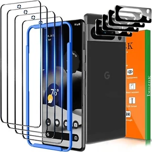 IMBZBK Pack 4+4 pour Google Pixel 8 Pro Protection écran et objectif caméra trempé - Photo 1/7