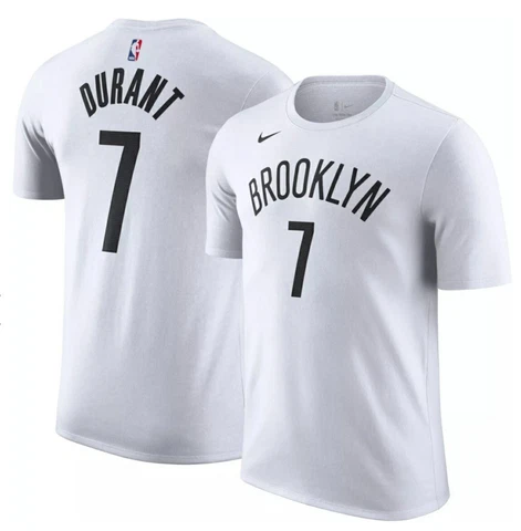 Nike Men's NBA Brooklyn Nets Kevin Durant #7 White T-Shirt Cover