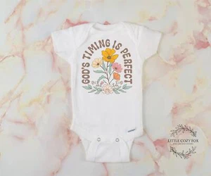 God's Timing is Perfect Baby -- Girl Baby Shower Gift- Rainbow Baby - Picture 1 of 10