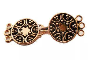 2 SET 52X18MM MULTI STRAND TOGGLE CLASP 3 STRAND ANTIQUE COPPER 507 DTH-285 - Picture 1 of 1