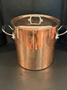Mauviel 1830 Copper Stock Pot With Lid 10qt Stainless Handles Made in France New - Picture 1 of 8