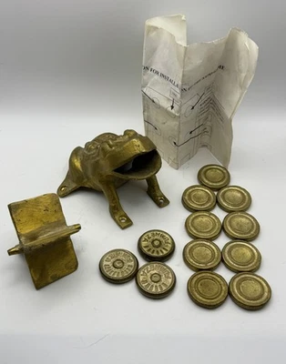 Gioco/Juego de Sapo Frog in ottone peruviano vintage - Immagine 1 di 4