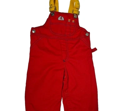 Carters Vtg 12M Red Overalls Handyman Tape Measure Suspenders Tools USA 19-22 lb - Image 1 of 4