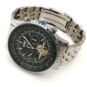 JARAGAR A034 Automatic Watch 50mm Silver Skeleton Men’s New Large Dial FROM JPN - Picture 1 of 24