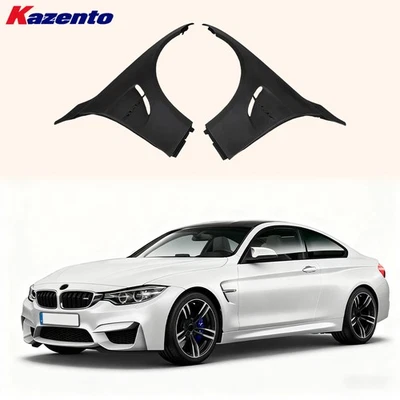 Par de guardabarros delanteros laterales + rejillas de ventilación de fibra de vidrio para BMW 2014-2018 Real F80 M3 Foto 1 de 4