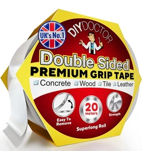 Double Sided Tape 20M Heavy Duty Sticky Clear Carpet Strong Adhesive Grip Rugs - Picture 1 of 10