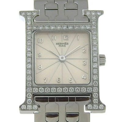HERMES HH1.230 Diamond Bezel Heure H watch Watches whiteDial diamond/Stain... — 第 1/4 张图片