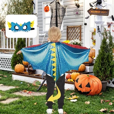 Kids Dinosaur Cape Dragon Cloak Outfit for Themed Party School Show Carnival - Image 1 of 2