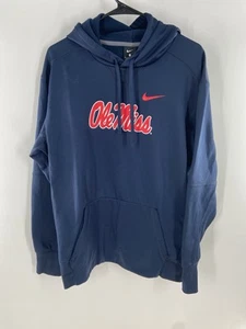 Nike Ole Miss Rebel Football Hoodie Men XL Navy Blue Lightweight Spellout - Bild 1 von 3