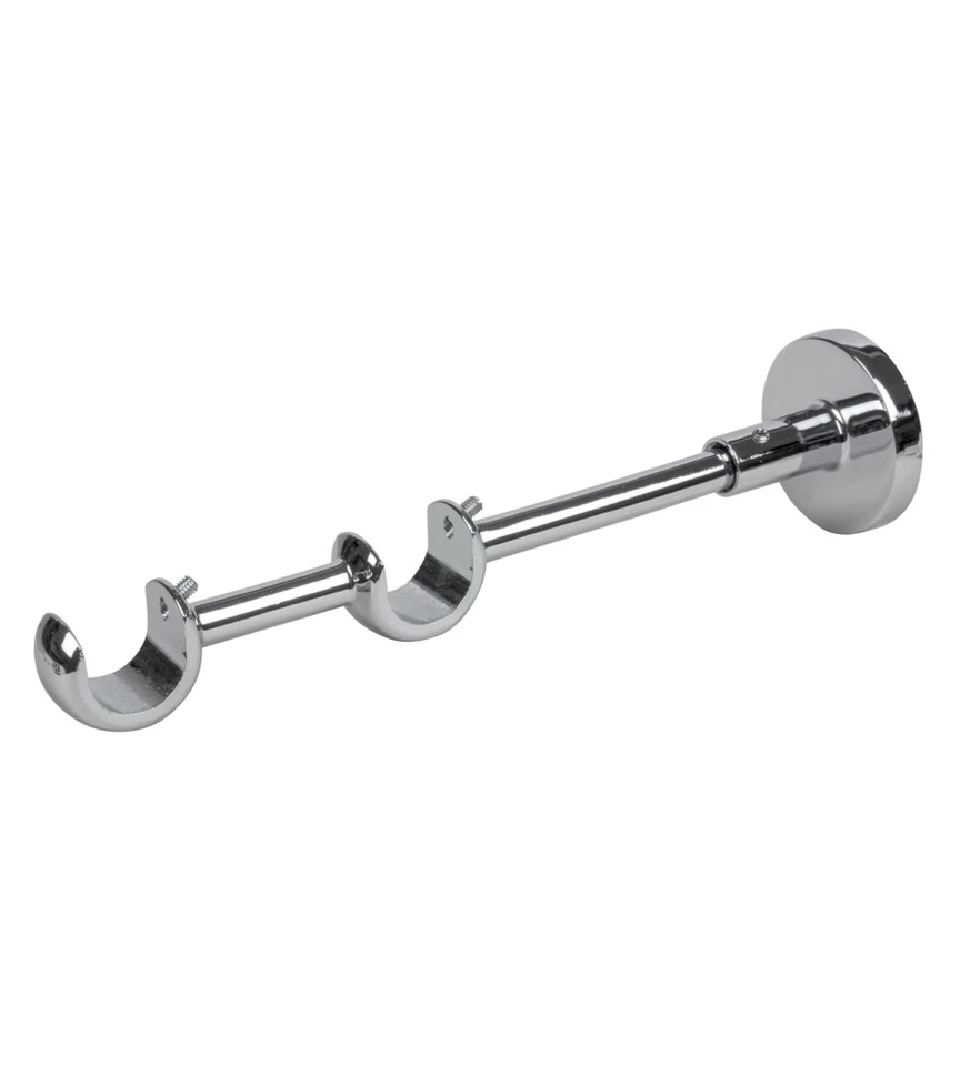 SUPPORTO DOPPIO 20 CM CROMO PER TUBO TENDA DIAMETRO 20 MM - Immagine 1 di 1